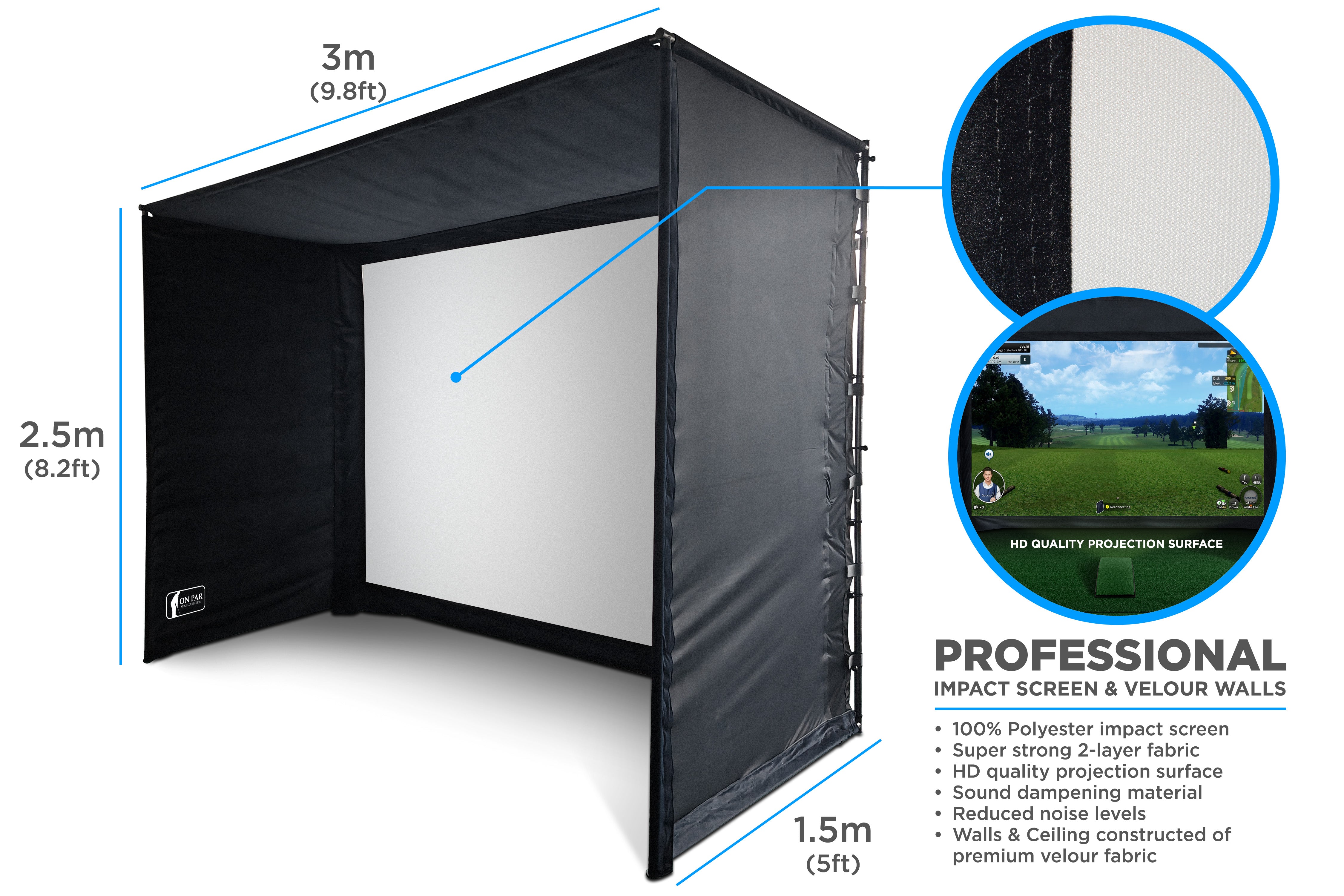 On Par Golf Simulator Kit | Rapsodo MLN2Pro | Komplettes Luxus Mach-es-selbst Paket