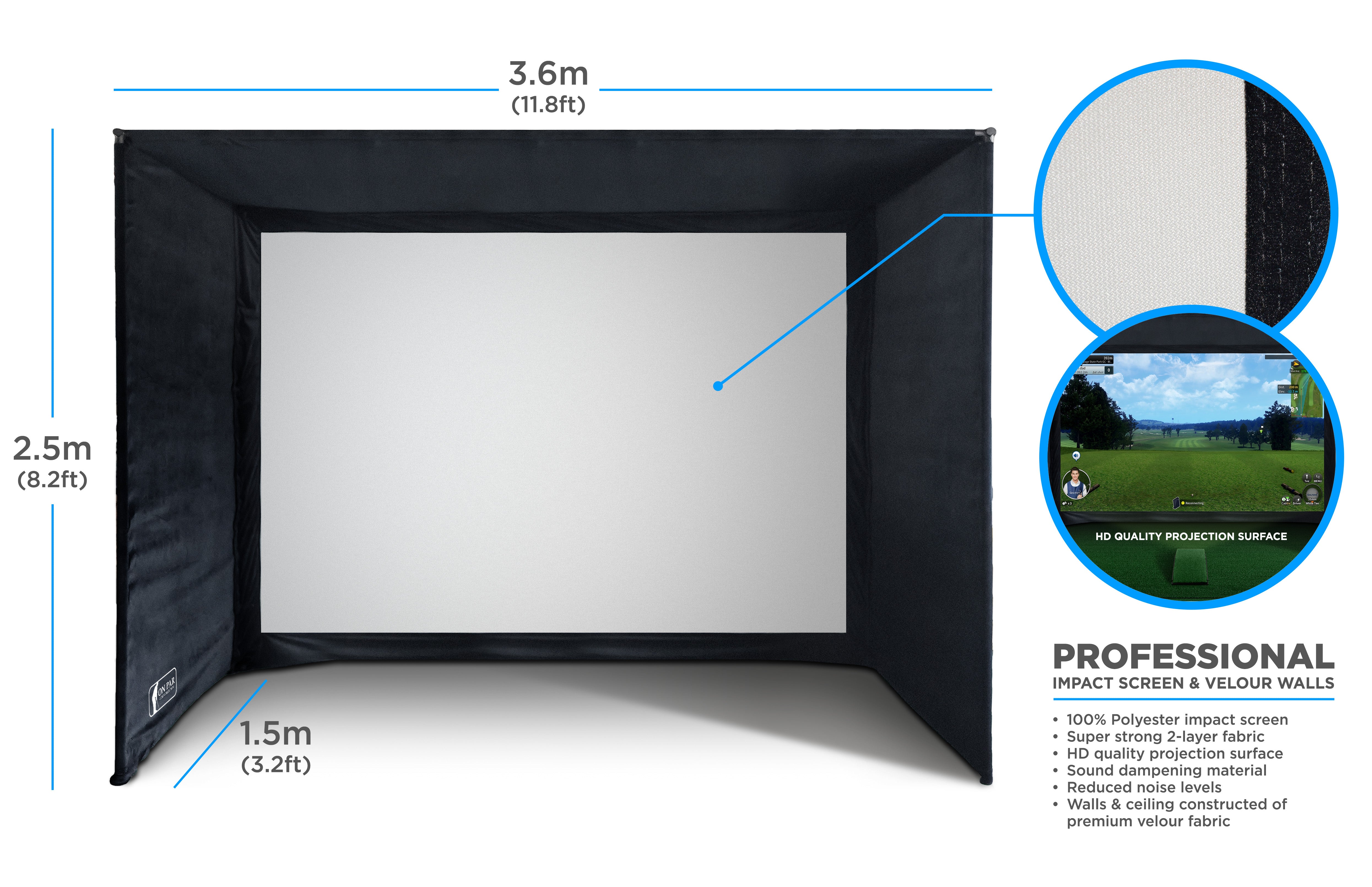 SimSpace Golf Enclosure Blackout Screen – für optimale Bildqualität