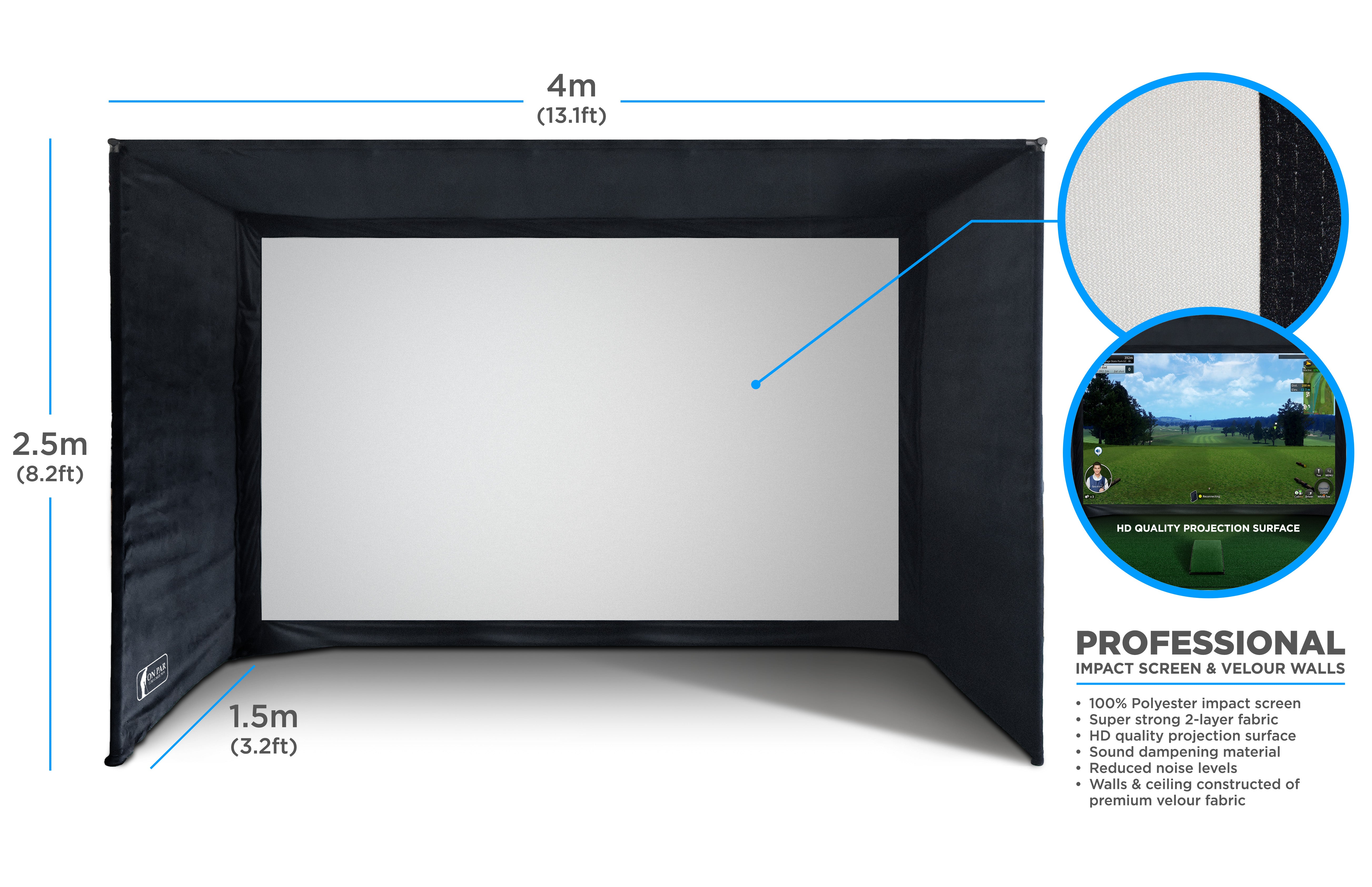 SimSpace Golf Enclosure Blackout Screen – für optimale Bildqualität