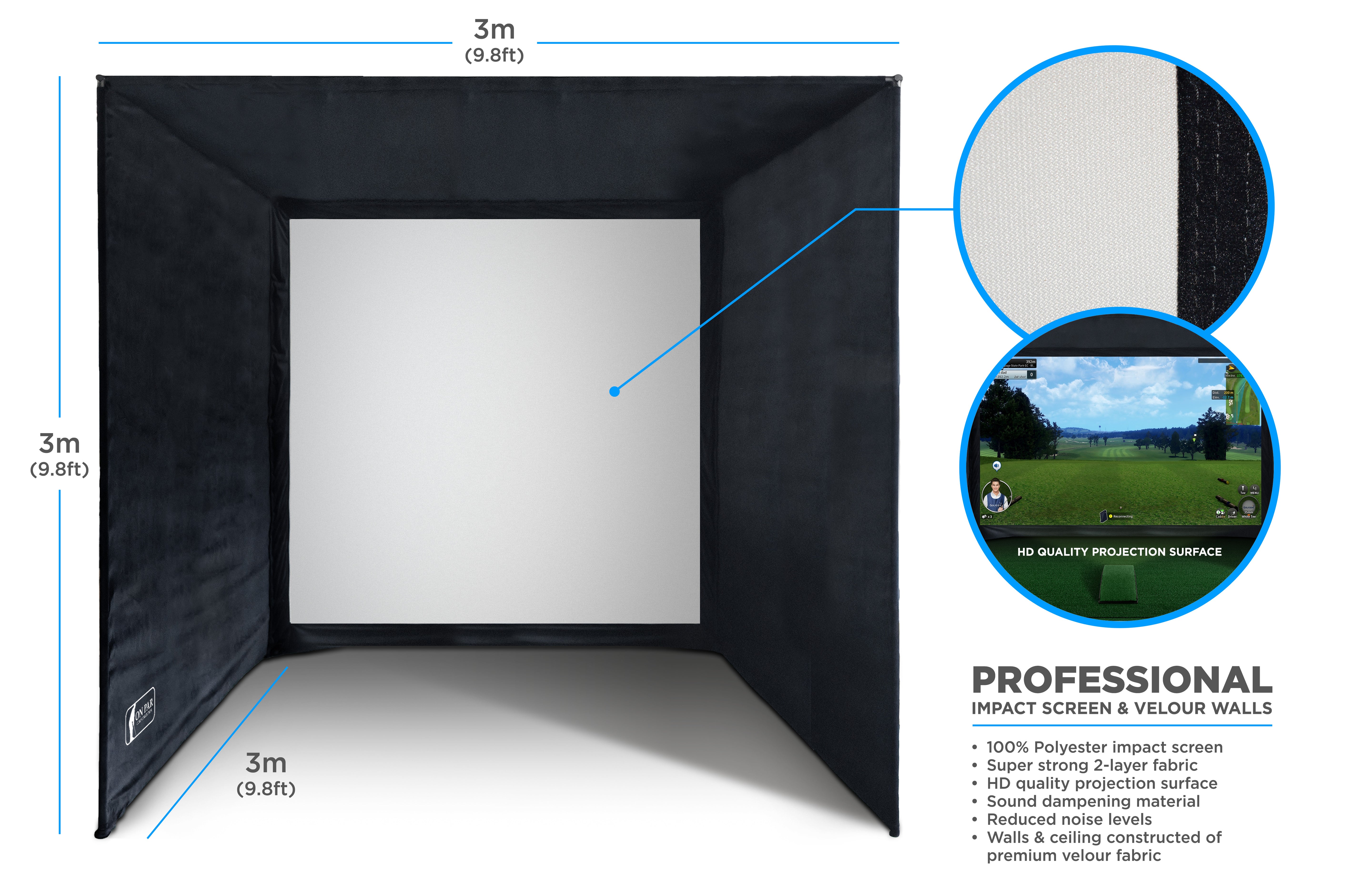 SimSpace Golf Enclosure Blackout Screen – für optimale Bildqualität