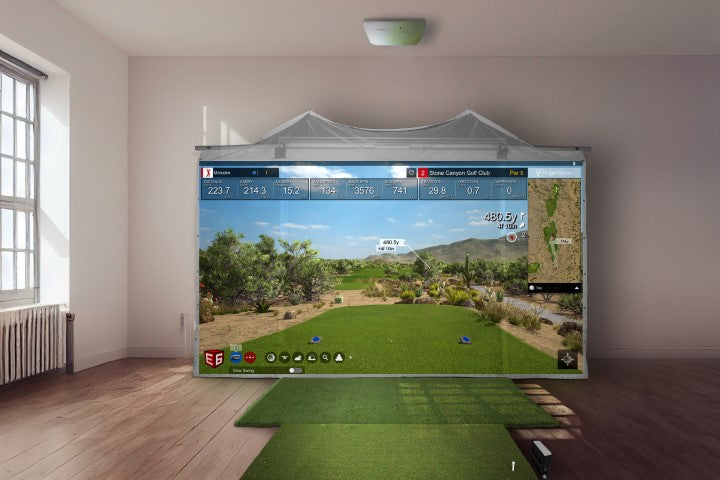 HomeCourse180 ausklappbare Golf-Simulator-Leinwand