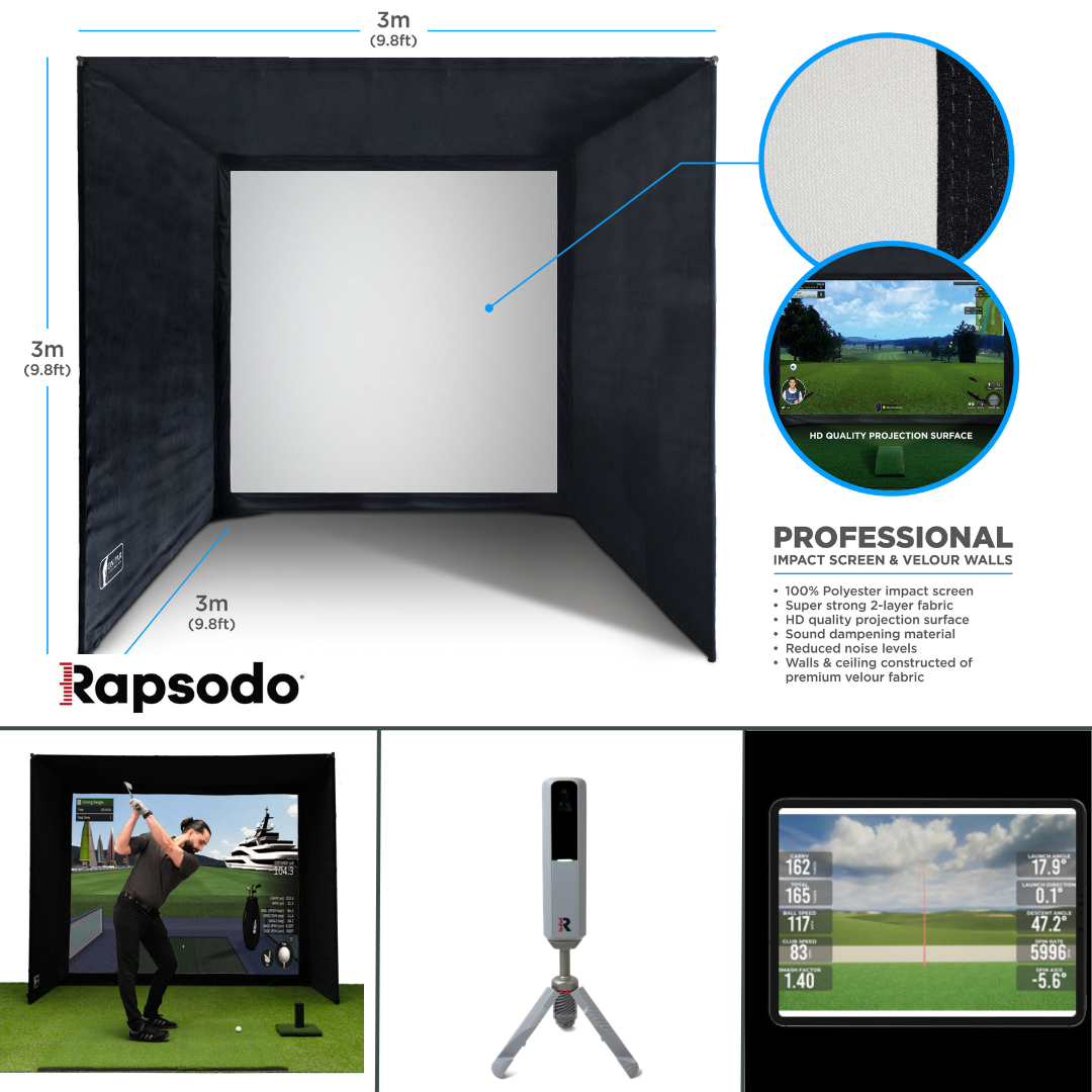 On Par Golf Simulator Kit | Rapsodo MLN2Pro | Komplettes Luxus Mach-es-selbst Paket