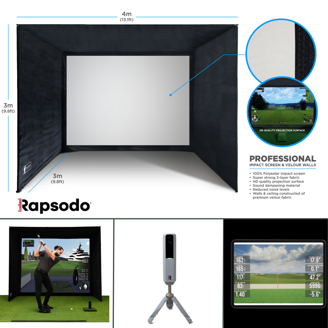 On Par Golf Simulator Kit | Rapsodo MLN2Pro | Komplettes Luxus Mach-es-selbst Paket