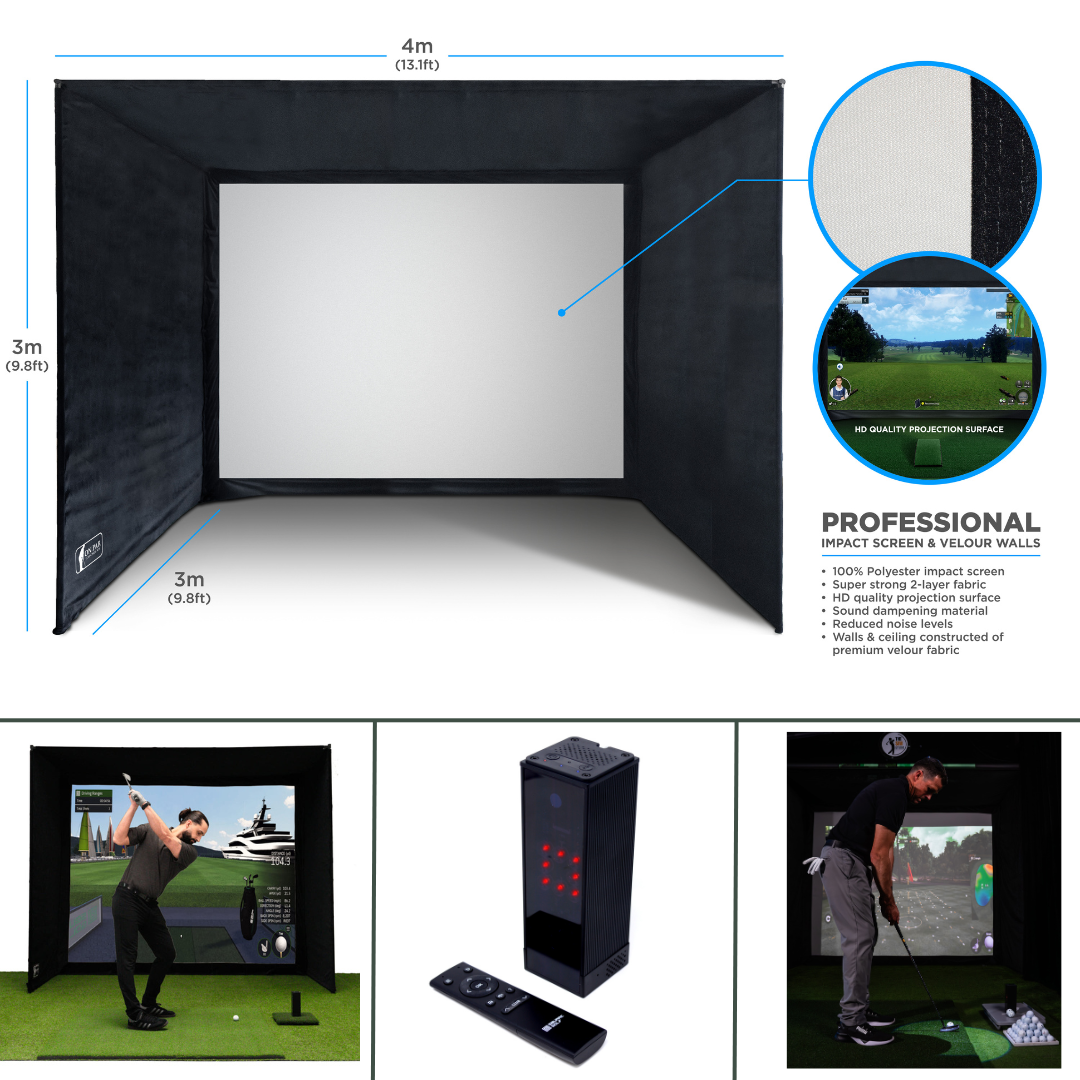 SimSpace Golf Simulator Studio | Rechteckwelle | Komplettes Luxus-Do-it-yourself-Paket