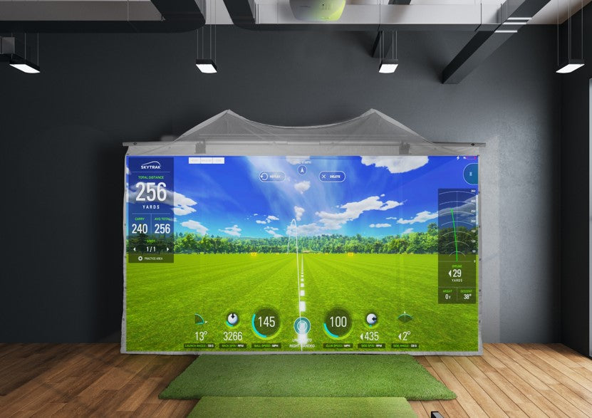 HomeCourse180 ausklappbare Golf-Simulator-Leinwand